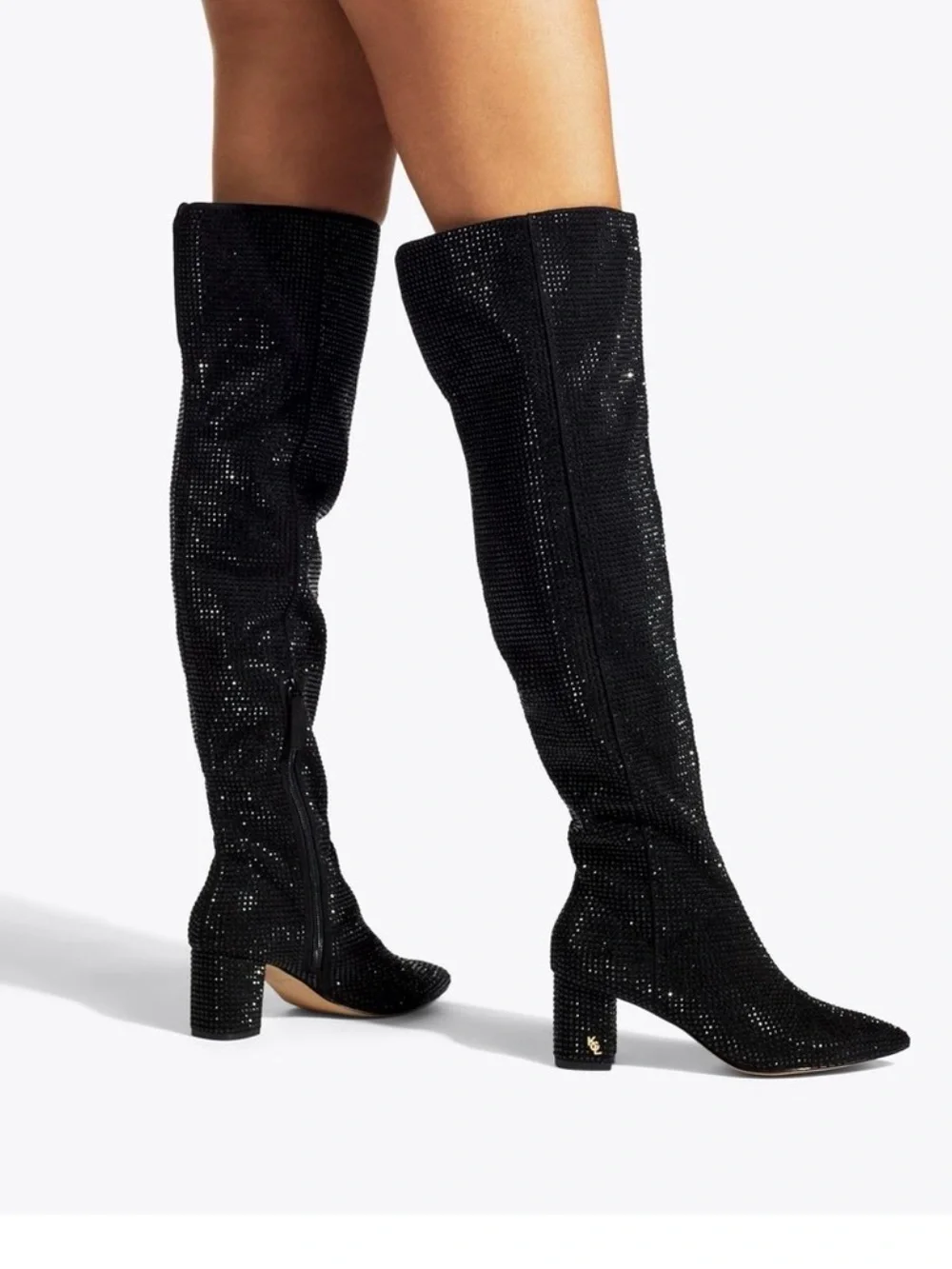 Kurt Geiger Burlington Black Crystal Over The Knee Boots NEW Size 10